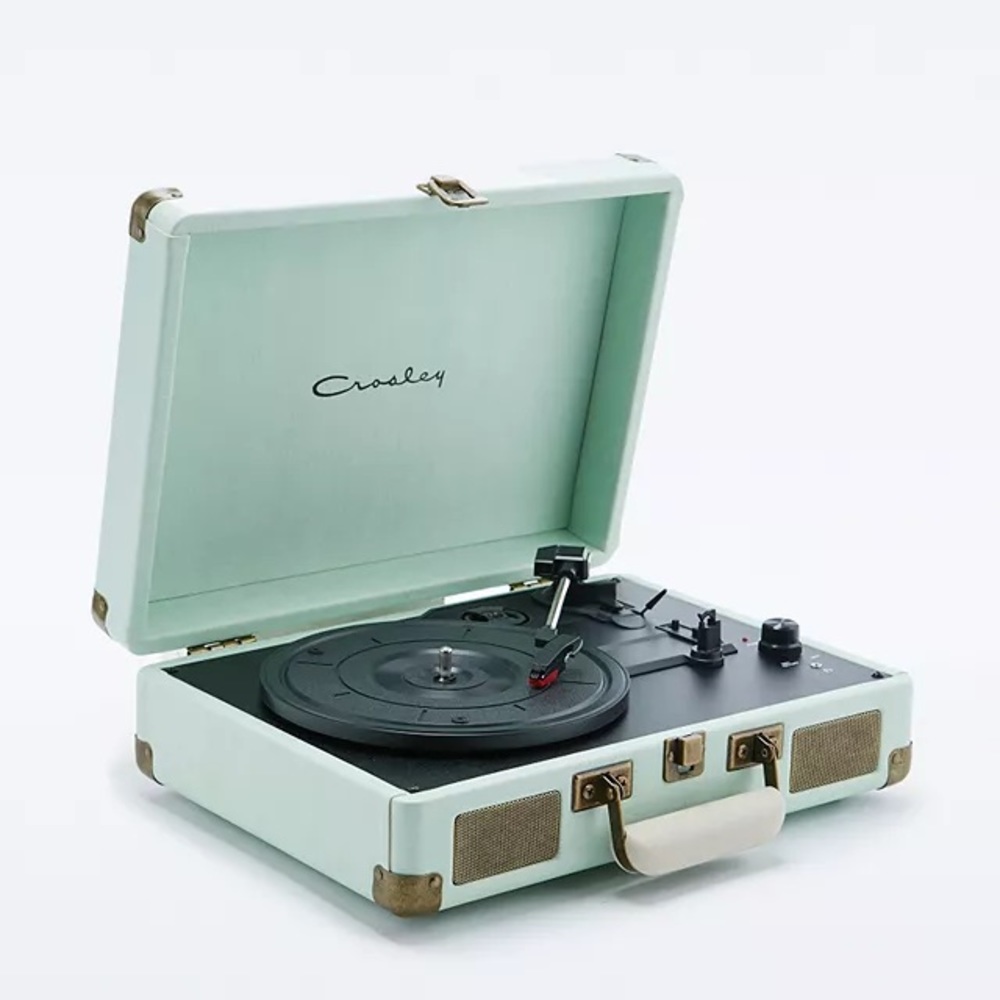 Crosley Cruiser record player in mint green